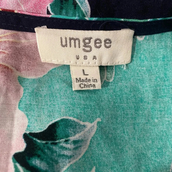 Umgee Faux Wrap Midi Multicolor Boho Floral Dress Size Large - Picture 7 of 10